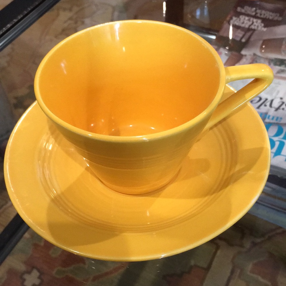One Homer Laughlin Harlequin Yellow Cup & Saucer